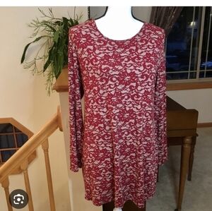 J. Jill floral lace print Tunic Top sz medium